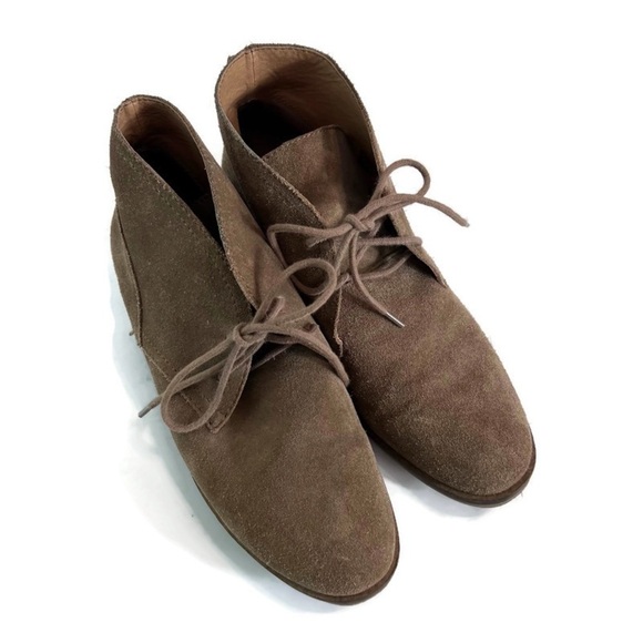 LUCKY Brand Garboh Tan Fall Desert Suede Leather Lace Up Chukka Ankle Bootie 8.5 - Picture 1 of 13